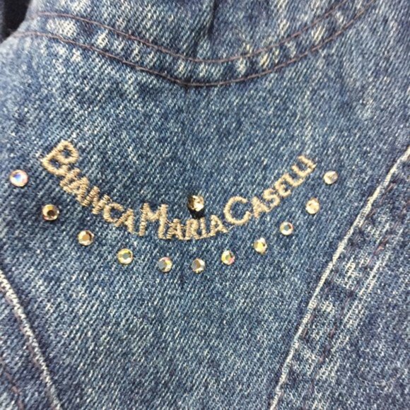 VINTAGE BIANCA MARIA CASELLI CROPPED DENIM JACKETS SIZE S - Picture 7 of 10